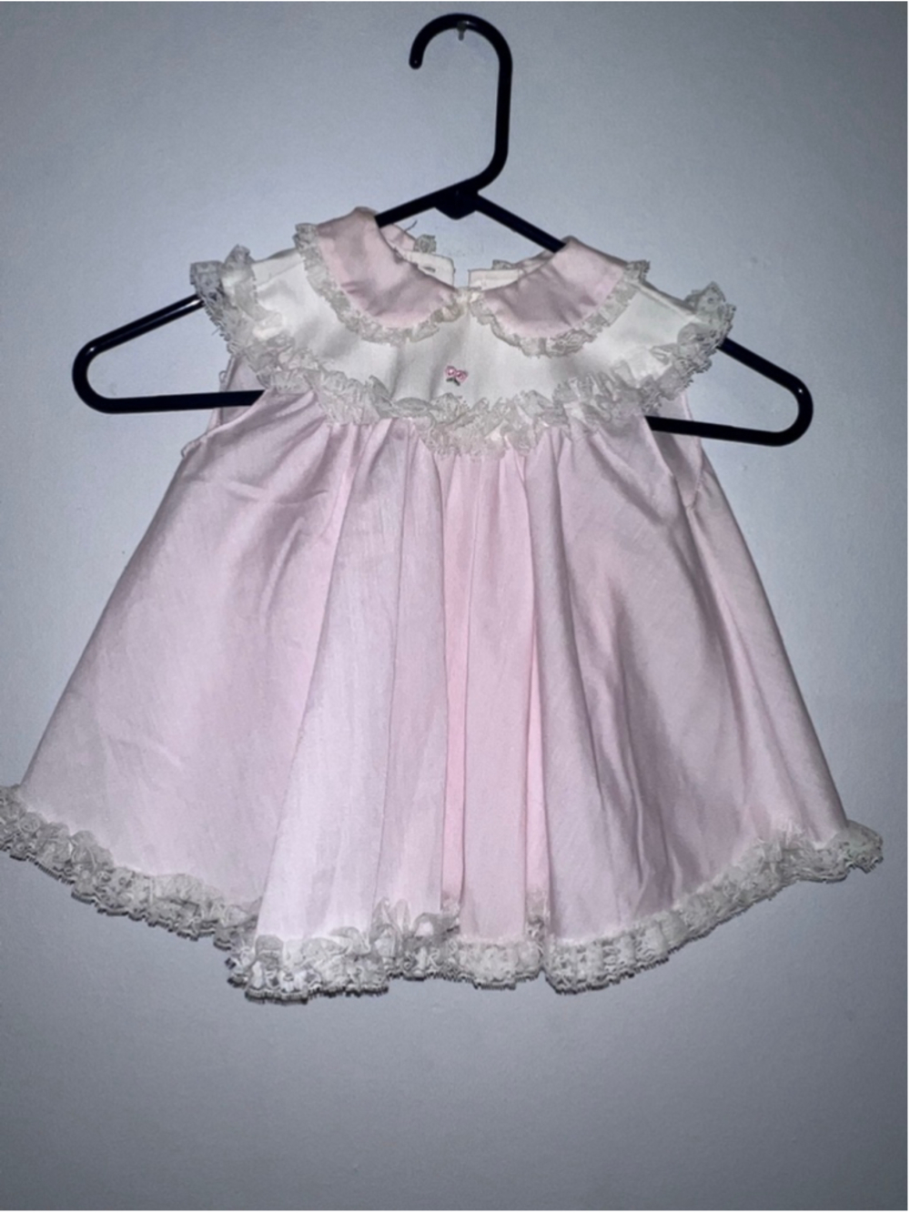 Vintage Pink Baby Girls Bryan Lace Ruffled Dress XL